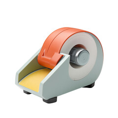 Classic tape dispenser with orange and gray design positioned on a clean background