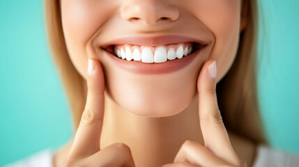 Obraz premium Individual smiling confidently after a dental appointment in a bright clinic setting