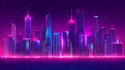 Fototapeta premium city skyline at night