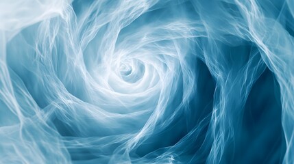 Fototapeta premium An abstract representation of stage lights forming a swirling spiral design, with dynamic cool blue and white hues blending together, creating an enchanting and surreal visual experience. 
