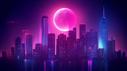 Fototapeta premium city skyline at night