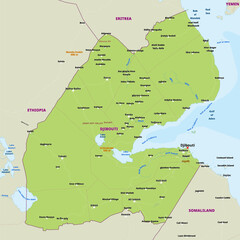 Obraz premium Simple political map of Djibouti