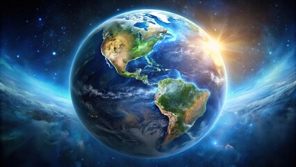 Obraz premium Close-up view of polluted Earth from outer space