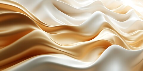 Obraz premium Smooth, flowing silk fabric in soft cream and beige tones.