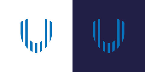 Abstract U letter modern initial lettermarks logo design