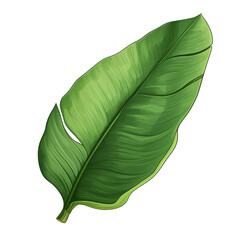 Tropical leaf on a white background. Tropical leaf in png. Isolated illustration.