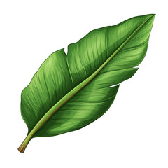 Tropical leaf on a white background. Tropical leaf in png. Isolated illustration.
