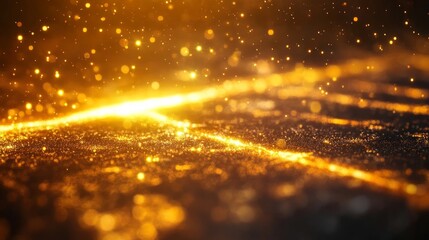 Abstract background with glowing golden particles, ideal for festive, luxury, or celebratory designs.