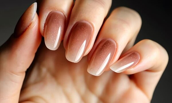 A hand holding a nail polish bottle with a brownish color Video