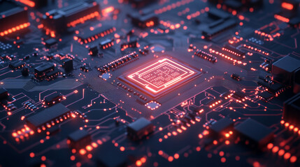 Obraz premium Chips on PCB