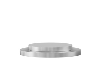 Metal podium, transparent background. Product display