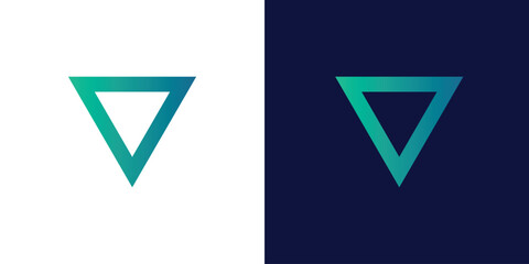 abstract V Alphabet icon logo