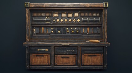 Slot cabinet with academic theme stratigraphy reels artifact bonus