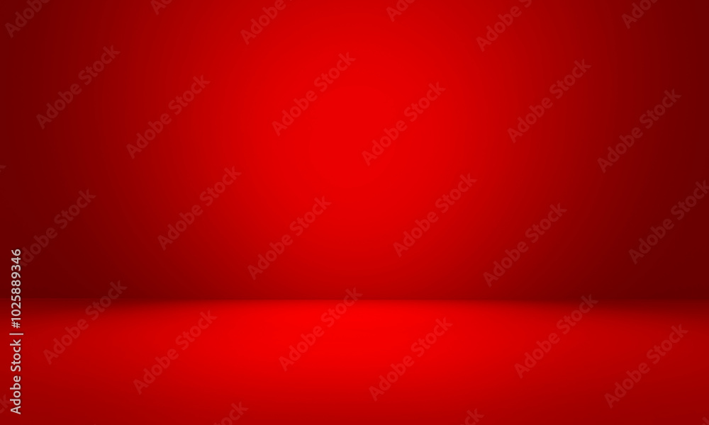 Wall mural empty bright red studio background, product display with copy space for displaying content design. b