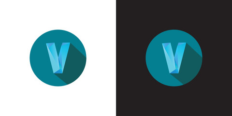 3d V Alphabet icon logo. Premium Business logo