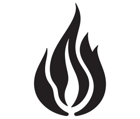 Illustration of a fire, Flame fire icon, Fire flames silhouette vector