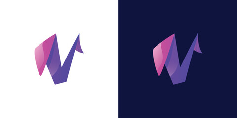 V Alphabet icon logo. Premium Business logo