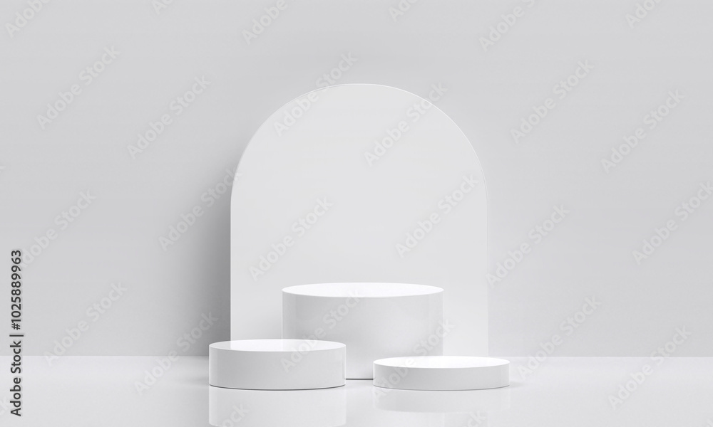 Canvas Prints white product display podium in studio room, for display presentation