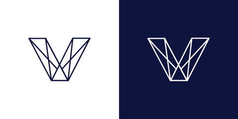 geometric V initial based Alphabet icon logo. Premium Business logo