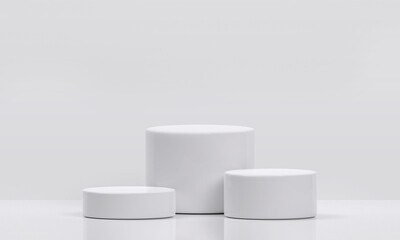 White product display podium in studio room, for display presentation