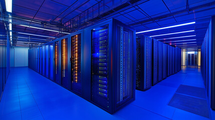 Fototapeta premium High performance computing (HPC), Data center analysis, Big data analysis, Cloud computing infrastructure, Accelerated SoC design, Data flow management