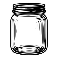 Empty Jar Vector Illustration can be used for Packaging, Product Design, Branding, and Labeling, Glass Jar with lid