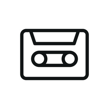 recommend clip art: Retro audio cassette isolated icon, cassette tape vector symbol with editable stroke
