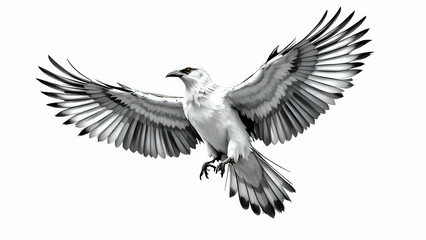 Obraz premium White eagle flying on a white background.