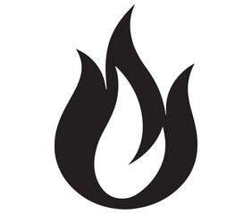 Illustration of a fire, Flame fire icon, Fire flames silhouette vector