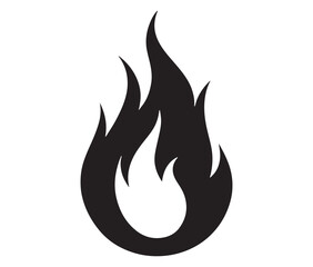Illustration of a fire, Flame fire icon, Fire flames silhouette vector