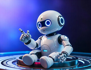 Naklejka premium Futuristic Robot Pointing