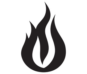 Illustration of a fire, Flame fire icon, Fire flames silhouette vector