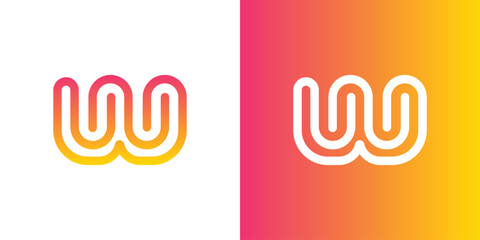 w monogram logo vector template
