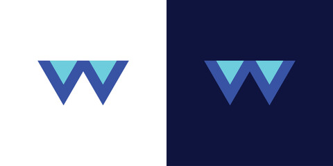 Abstract geometric w letter icon design