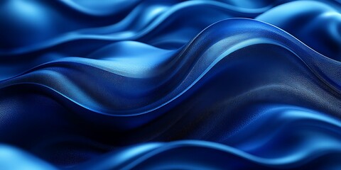 Obraz premium Abstract waves of blue fabric creating a flowing texture.