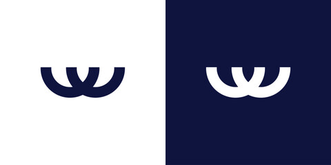 w letter icon tech logo