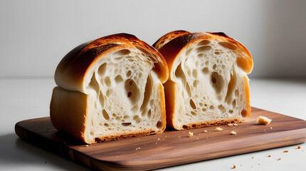 Two roasted bread slices
