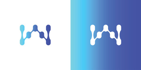 W icon modern logo design