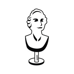 Classical sculpture of a human bust displayed on a stand