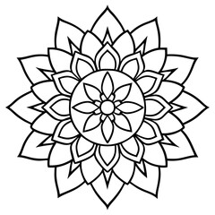 Mandala art vector illustration line art, Traditional Mandala Art