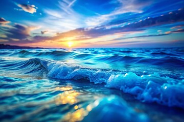 Fototapeta premium Abstract Blue Sea Art Painting - Stunning Tilt-Shift Photography for Modern Decor