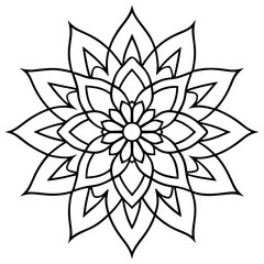 Mandala art vector illustration line art, Traditional Mandala Art