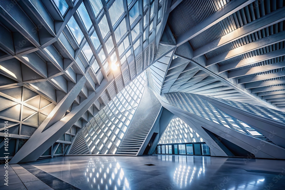 Poster abstract gray rays background - low light geometry in architecture design