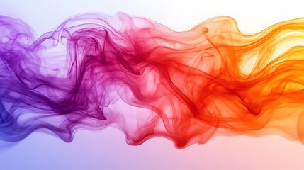 Fototapeta premium Colorful abstract smoke waves in gradient hues.