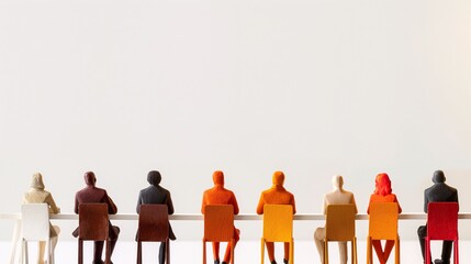 Human figures in a roundtable discussion about leadership and innovation
