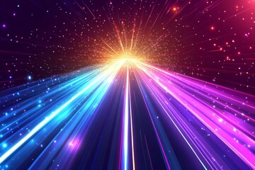 Obraz premium Abstract background with colorful light streaks on a black background