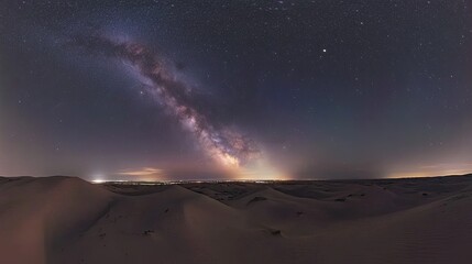 Obraz premium Stunning Milky Way Over Desert Landscape at Night