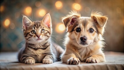 Adorable Puppy and Kitten Playtime in Macro Photography