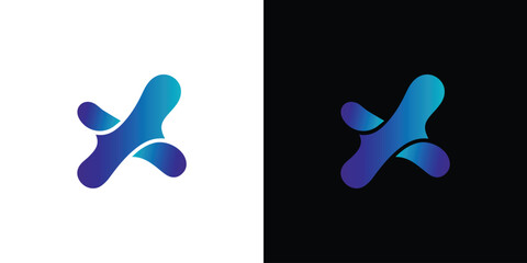 blue and white x logo