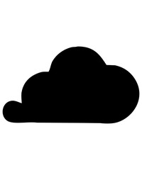 cloud computing concept silhouette isolated on white
